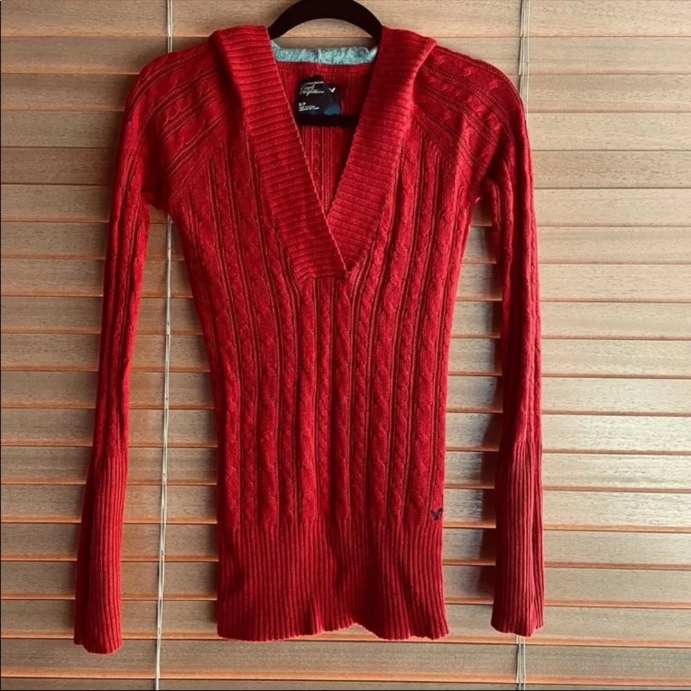 American Eagle Outfitters Knitted Hooded Sweater (S)